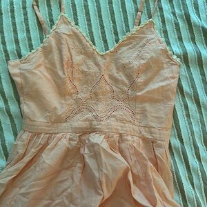 Spaghetti strap peach dress